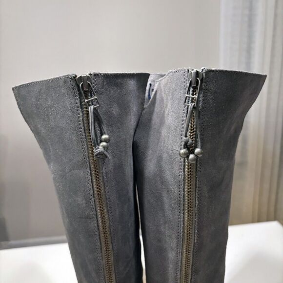 Olukai Women's Holo Lio ll Gray Leather High Riding Boots Western Bohemian Sz 9 - Picture 8 of 15